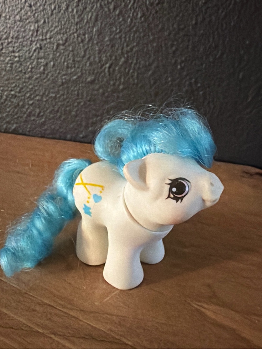 Vintage G1 My Little Pony Baby Dangles 1987 Newborn Pony White Blue Hair Flaw
